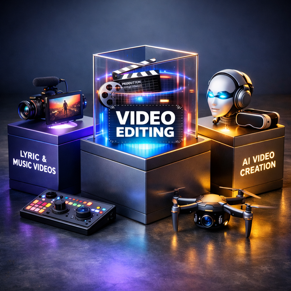 YouTube Visualizer, Lyrics-Video und KI-Music-Video Editing für deinen Track in Full-HD